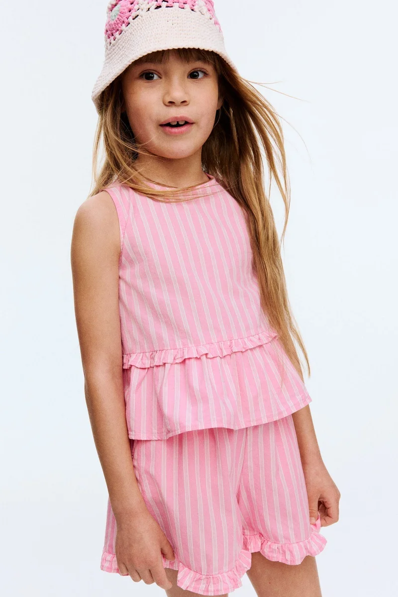 اتش اند ام بلوزة قطنية بخصر ضيق